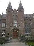 Main entrance of the Château de Bourgogne in Estaimbourg