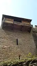 East side of the keep and its horading