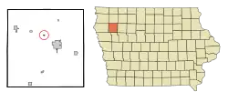 Location of Meriden, Iowa