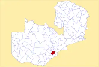 District location in Zambia