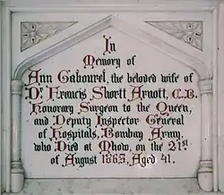 Ann was the wife of Dr Francis Shortt Arnott, the Deputy Inspector General of Hospitals