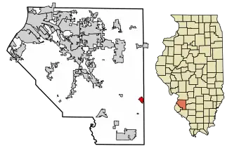 Location of St. Libory in Clair County, Illinois.