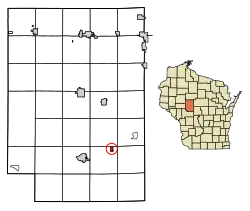 Location of Granton in Clark County, Wisconsin.