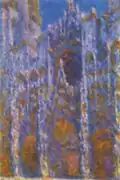 The portal and the tower of the saint-romain at morning sun, Harmony in Blue 1893 Musée d'Orsay Paris, France