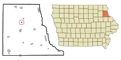 Location of St. Olaf, Iowa