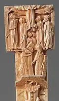 front, high priest and Pontius Pilate disputing