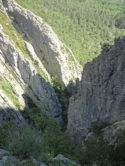 A ravine in the territory of the Blieux commune