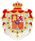 Coat of arms of Spain, Golden Fleece and Mantle variant (1875–1931)