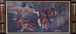 Painting (Wulcken Jean-Baptiste, Guérison du possédé) in Saint-Matthieu's church in Grand'Rue in Colmar (Haut-Rhin, France)