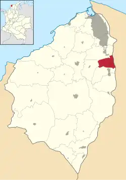Location of the municipality and town of Sabanagrande in the Department of Atlántico.