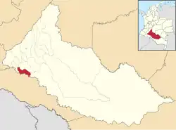 Location of the municipality and town of Solita in the Caquetá Department of Colombia.