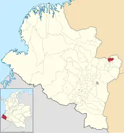 Location of the municipality and town of Colón in the Nariño Department of Colombia