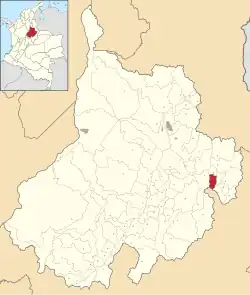 Location of the municipality and town of San José Miranda in the Santander Department of Colombia.