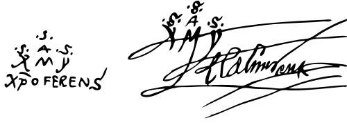 Vectorized two-color (black & white) variant of the signature of Christopher Columbus, 19&nbsp;kB