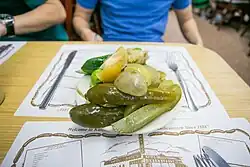 Half sour and full sour fermented cucumber pickles