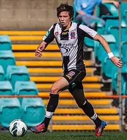 Craig Goodwin playing for Newcastle Jets in 2012.