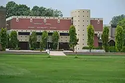 The main administrative building Part of the dispensary can be seen in the right side.