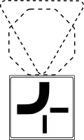 E14-1 Priority road direction (with Give way or Stop and give way)