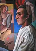 Der Kunstler und Sein Model (Self-Portrait), 32 x 24in, Private Collection JT