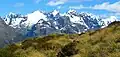 East aspect of Mount Underwood furthest to left. View from Routeburn Track.