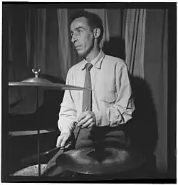 Tough in Eddie Condon's basement, c. 1947 Photography by William P. Gottlieb