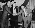 Dubinsky shaking hands with Dwight D. Eisenhower