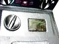 Early-style digital clock in a DeLorean