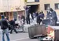 Protesters getting ready to confront the police on September 24