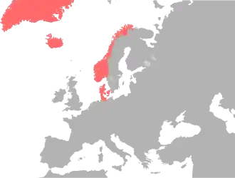 Map of Denmark–Norway, c. 1780