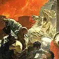 The classically modelled bodies of the horseman and the soldier are combined with Romantic depictions of the terror that may be created by the forces of nature in the figures of the old man and the horse.[4]