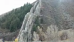 Devil's Slide, a limestone rock formation in Weber Canyon, November 2013.