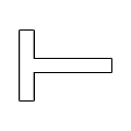The landing T, showing the wind direction on an all-over landing field with the tail of the T pointing downwind. On airfields with runways it indicates the landing and take-off direction.