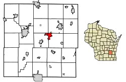 Location of Horicon in Dodge County, Wisconsin