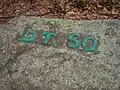 Carved Boulder at Dogtown Square