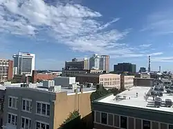 Downtown Bridgeport facing southeast from a parking garage