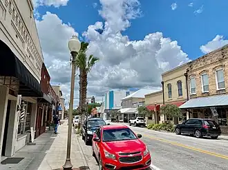 Looking west on Starke's Call Street. Call Street is listed on the National Register of Historic Places