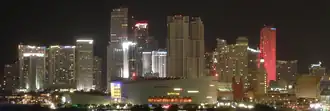 View from the north at night