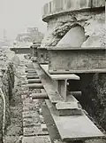 The Dragon Fountain being moved on 31 August 1954