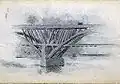 G-44A Eakins's drawing of the Girard Avenue Bridge, Hirshhorn Museum and Sculpture Garden