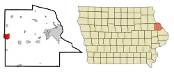 Location in Dubuque County and Iowa