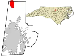 Location in Durham County and the state of North Carolina