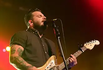 Dustin Kensrue performing in New York in 2016