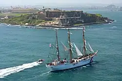 U.S. Coast Guard ship entering San Juan Bay