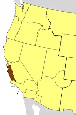 Location of the Diocese of El Camino Real