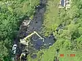 Response operations near the source of the spill on Talmadge Creek near the Kalamazoo River