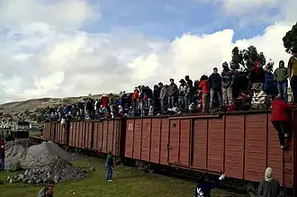 Roof riders in Ecuador