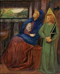 Holy Family, circa 1856, watercolour, gouache and metallic paint