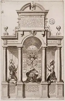 Engraving by Richard Collin after a design by Erasmus Quellinus II of the Tomb of Willem van der Rijt and Judith van Aeswyn, 1641, Sint-Gertrudiskerk, Bergen op Zoom