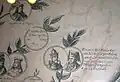 Philippa (genealogically misidentified) with King Eric on an old print displayed at Darlowo Castle
