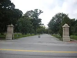 One of the entrances from Stevens Avenue